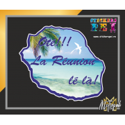 Sticker Ile la réunion lé là