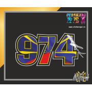 Sticker 974 Margouillat  drapeau