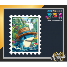 Stickers timbre shark 