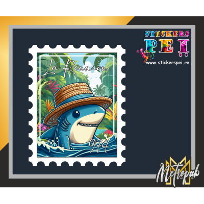 Stickers timbre shark 