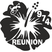 Stickers Réunion Hibiscus 974